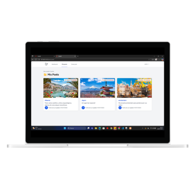 Imagen del proyecto Blog con Laravel
