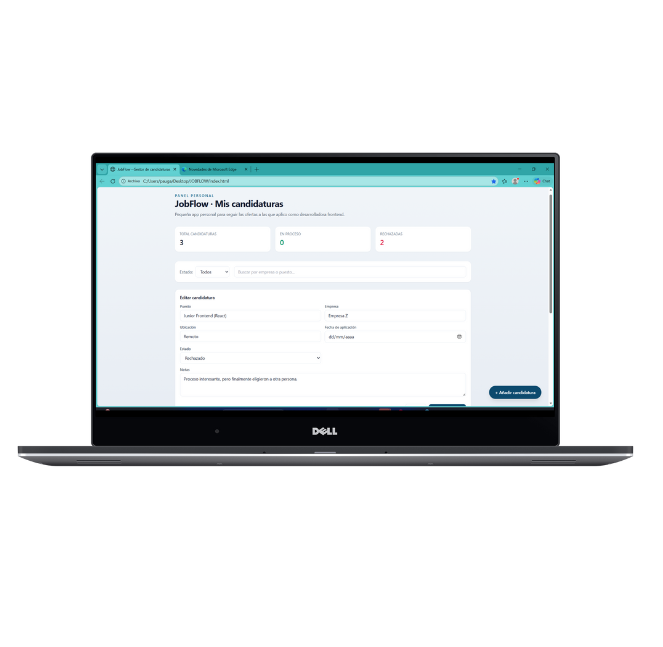 Imagen del proyecto JobFlow – Gestor de candidaturas